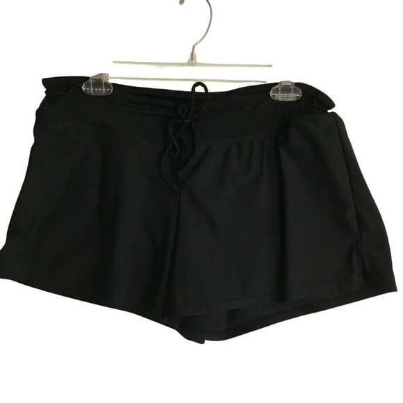 Unknown Brand Swim Shorts With Built-In Swim Bottoms Women's Sz Large Black Pool - Picture 1 of 9